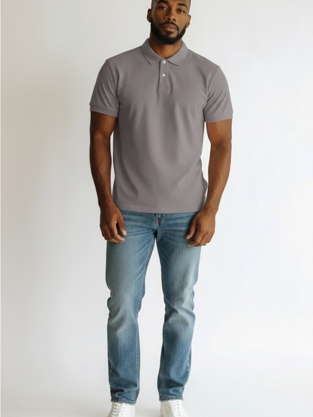 Men's Amazon Essentials Gray Polo Shirt  Size Large